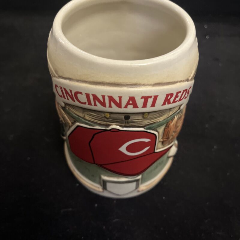 Vintage MLB Hand Painted Sportsteins Beer Mug Cincinnati Reds
