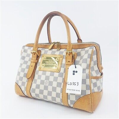 Authentic Louis Vuitton Berkeley Damier Azur N52001 Guaranteed Boston Bag LD353