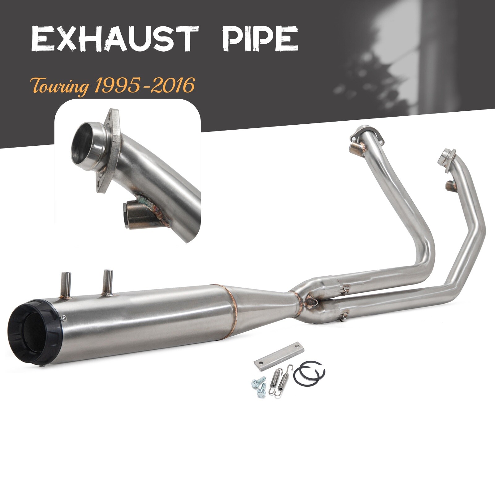 HARLEY DAVIDSON X350 エキゾーストパイプ SHARKROAD 1995-2016 Harley Davidson 2 Into 1 Exhaust Pipes