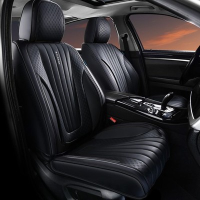 FLORICH Car Seat Covers, Black Leather Car Seat Covers Front S...