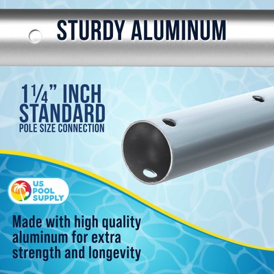 U.S. Pool Supply 12ft Aluminum Telescopic Swimming Pool Pole, Twist Locking Cams