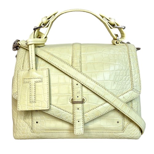 TORY BURCH 176060200 関税送料込 Tory Burch 797 Medium Yellow Croc Embossed 2-Way Bag | eBay
