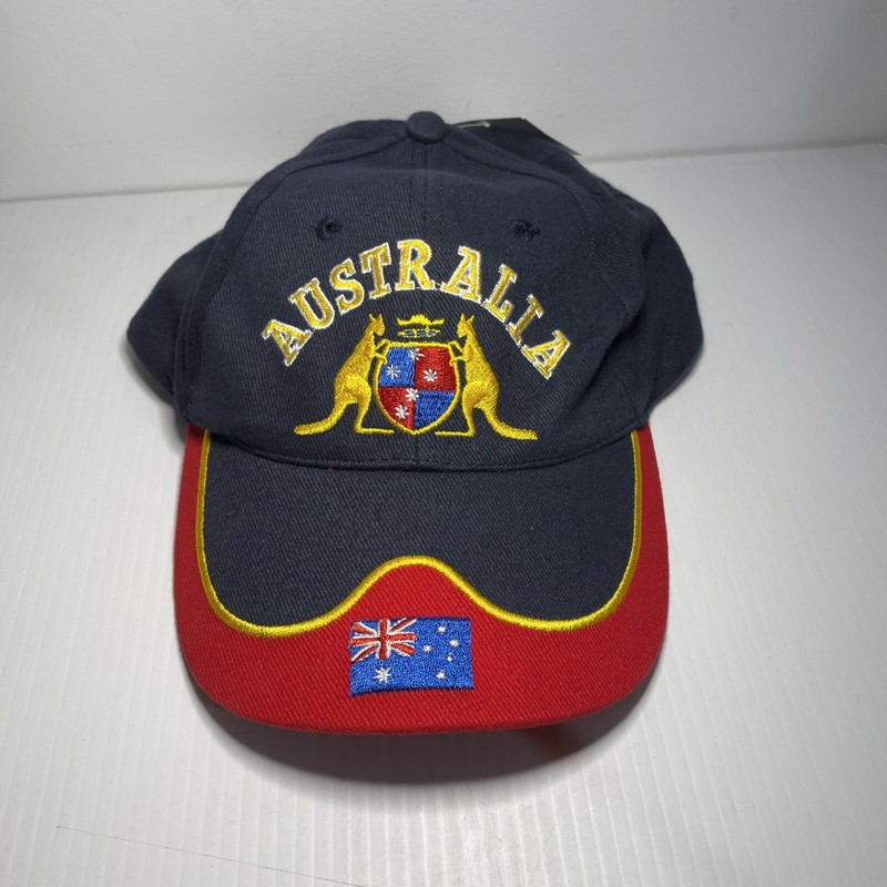 New Australia Cap Hat Logo Flag Kangaroo Seal Crest Blue