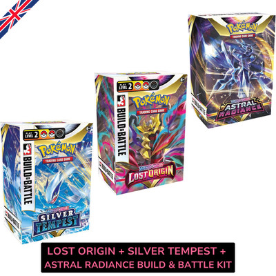 Pokemon Bundle LOST ORIGIN SILVER TEMPEST ASTRAL RADIANCE 3X BUILD & BATTLE KIT