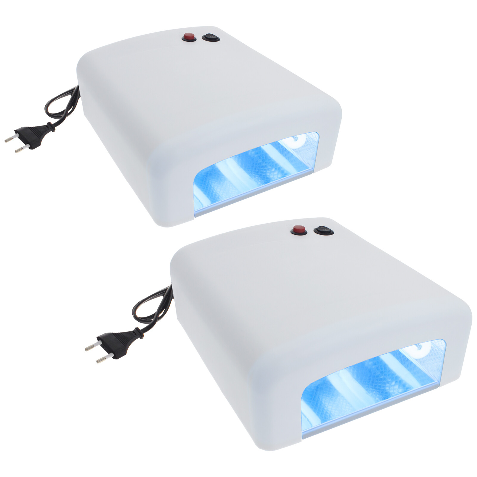 2x UV Lichthärtungsgerät 4 Röhren Timer Gel Nail Art Lampe 36W Nagel Trockner 
