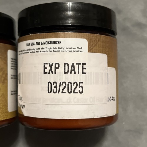 2 Pks Tropic Isle Living Jamaican Black Castor Oil Hair Food 4 Oz Exp 03/25 #Z12