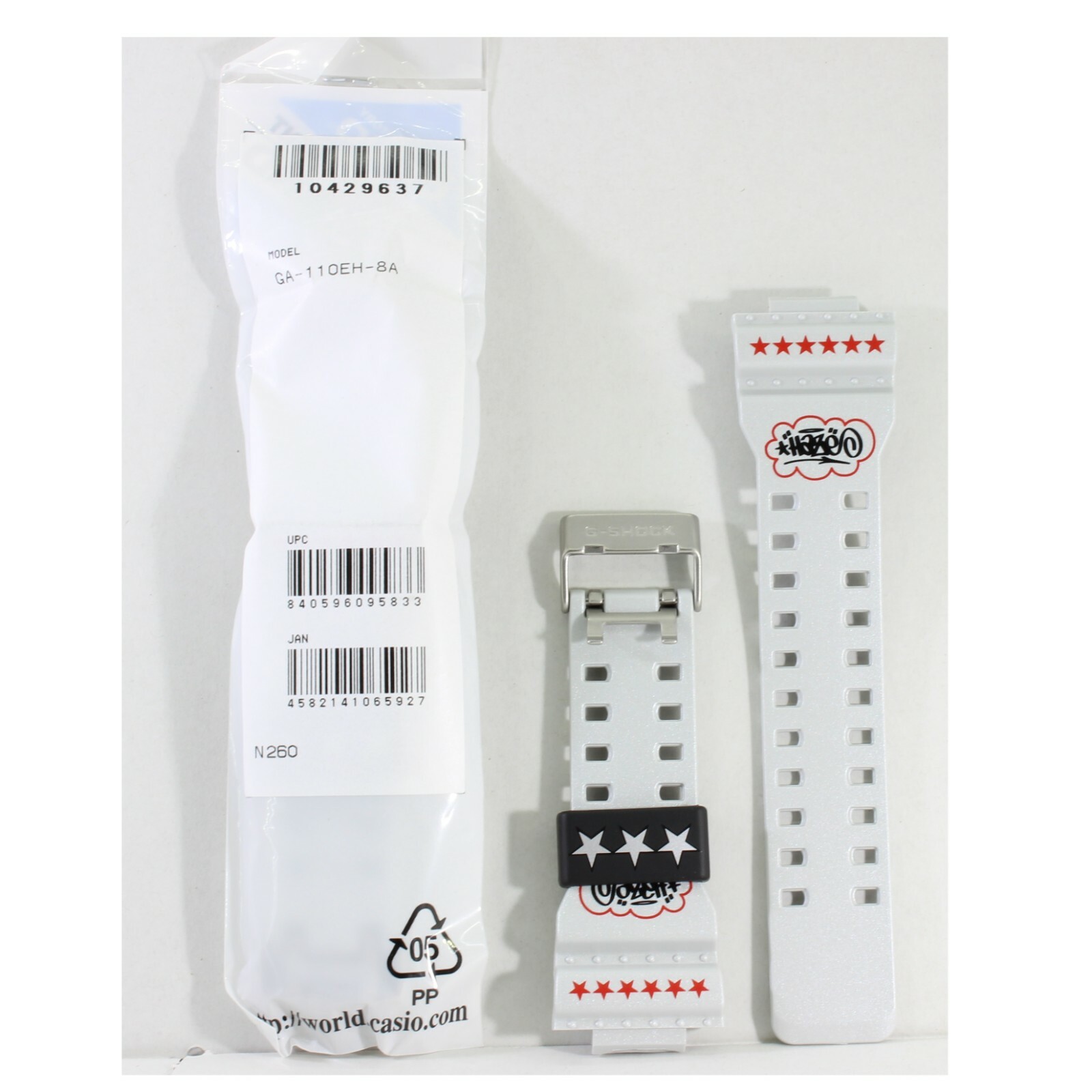 Casio G-Shock Shiny Grey Replacement Strap 10429637 for GA Casio G-Shock Shiny Grey Replacement Strap 10429637 for GA