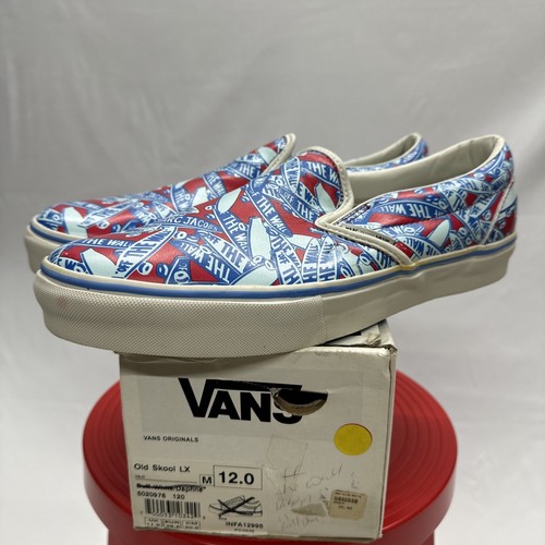 Pre-owned Vans Marc By Marc Jacobs X  Slip On Logo Skate Shoe Sneakers Sz 12 Us Blue Red