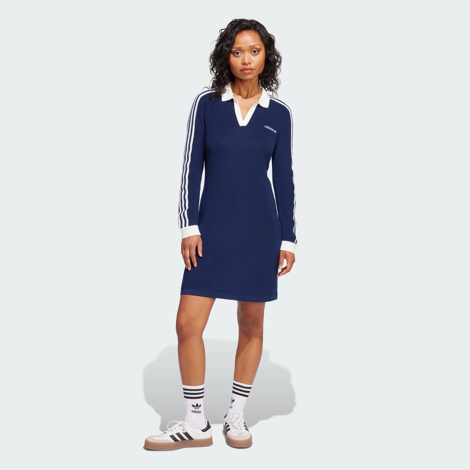 ★adidas★ Knit Polo Dress Night Indigo White $_57.JPG?set_id=880000500F