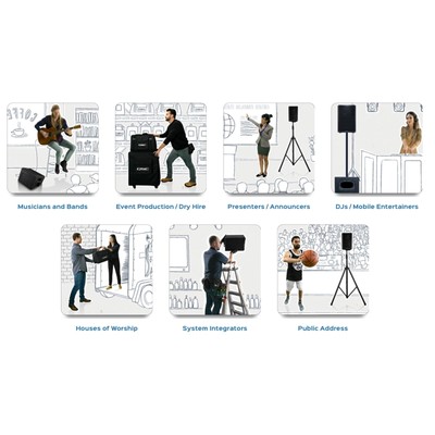 QSC CP8 CP Series 8" Powered Active 1000 Watt Compact DJ PA Speaker