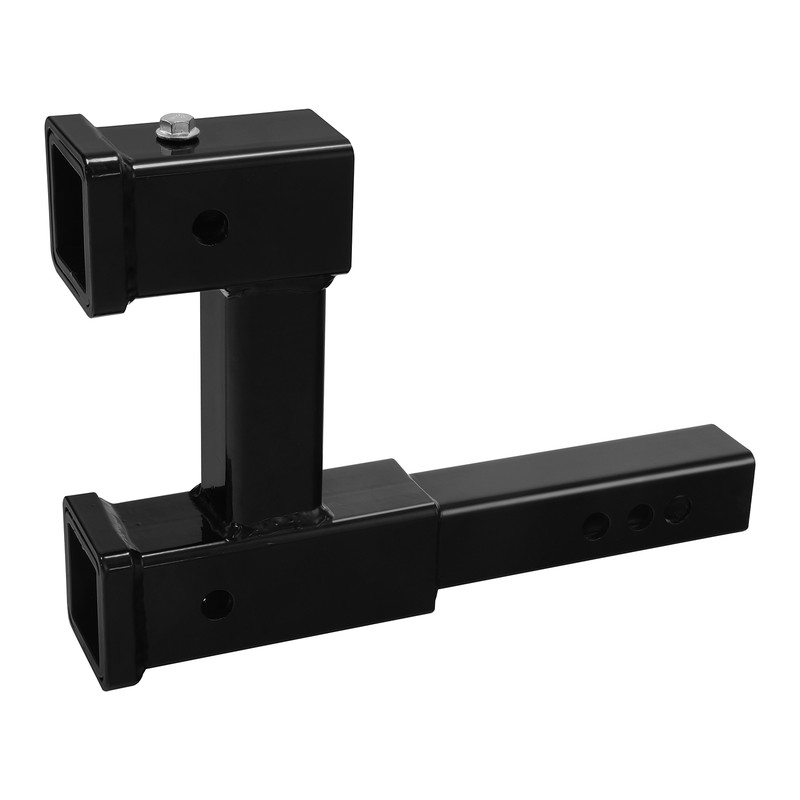 Dual 2" Trailer Hitch Receiver Rise Drop Extender Adapter Tow Truck 4000LB Black