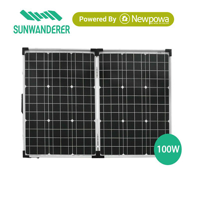 100W Portable Foldable Solar Panel Kit,10A controller,16'extension cable for RV