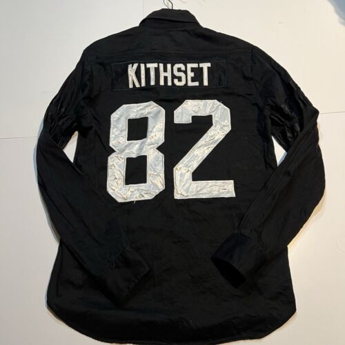 KITH Kithset 82 Black White Button Up Satin Numbered Futbol KITH Kithset 82 Black White Button Up Satin Numbered Futbol