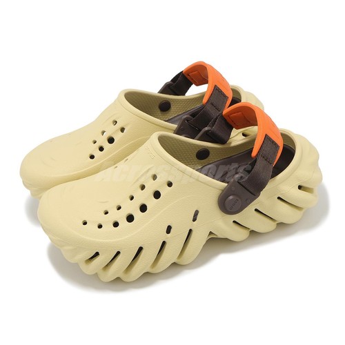 Повседневные сандалии-слипоны Crocs Echo Clog K Sesame цвета хаки для детей дошкольного возраста 208190-0HX