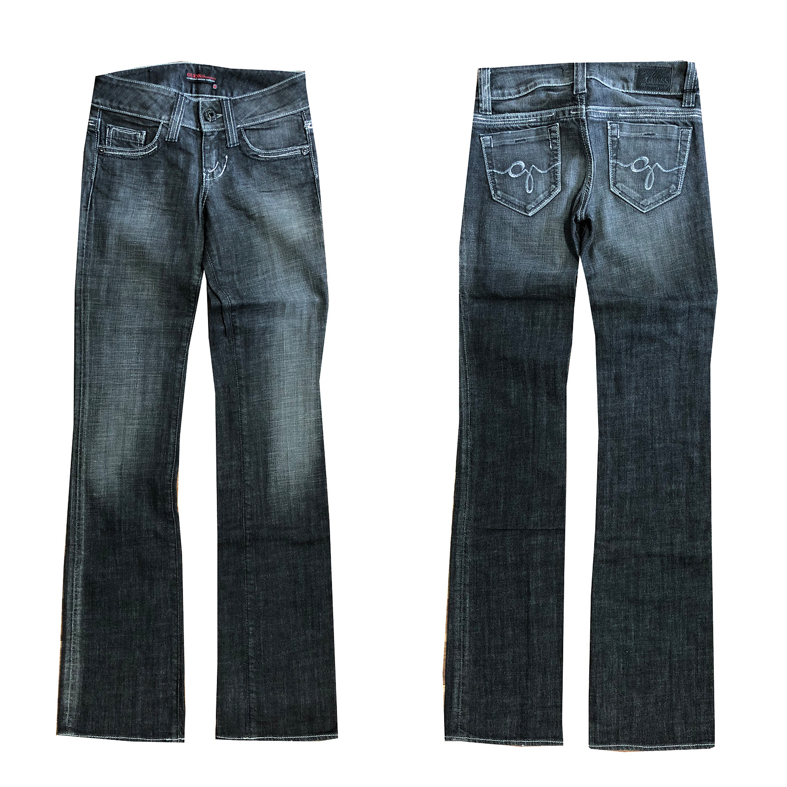 Guess Damen Hose Jeans Bootcut Stretch Grau W24 - W28 Länge: L34 NEU