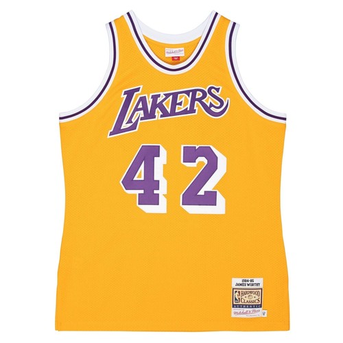 

АУТЕНТИЧНАЯ ФУТБОЛКА NBA MITCHELL - NESS LA LAKERS 84 JAMES WORTHY, Light gold