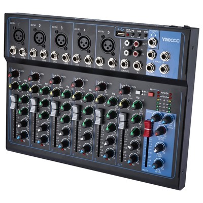YaeCCC 7 Channel Digital Audio Mixer Bluetooth USB Mixing Console Live Sound DJ