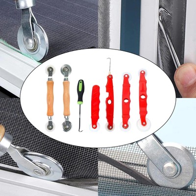 Set of 7 Mesh Screen Door Repair Kit Installing Tool Versatile DIY Hand Tool