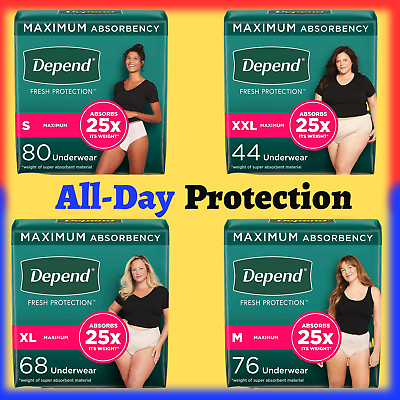 M 76 Count Adult Women Diaper Disposable Incontinence Underwear