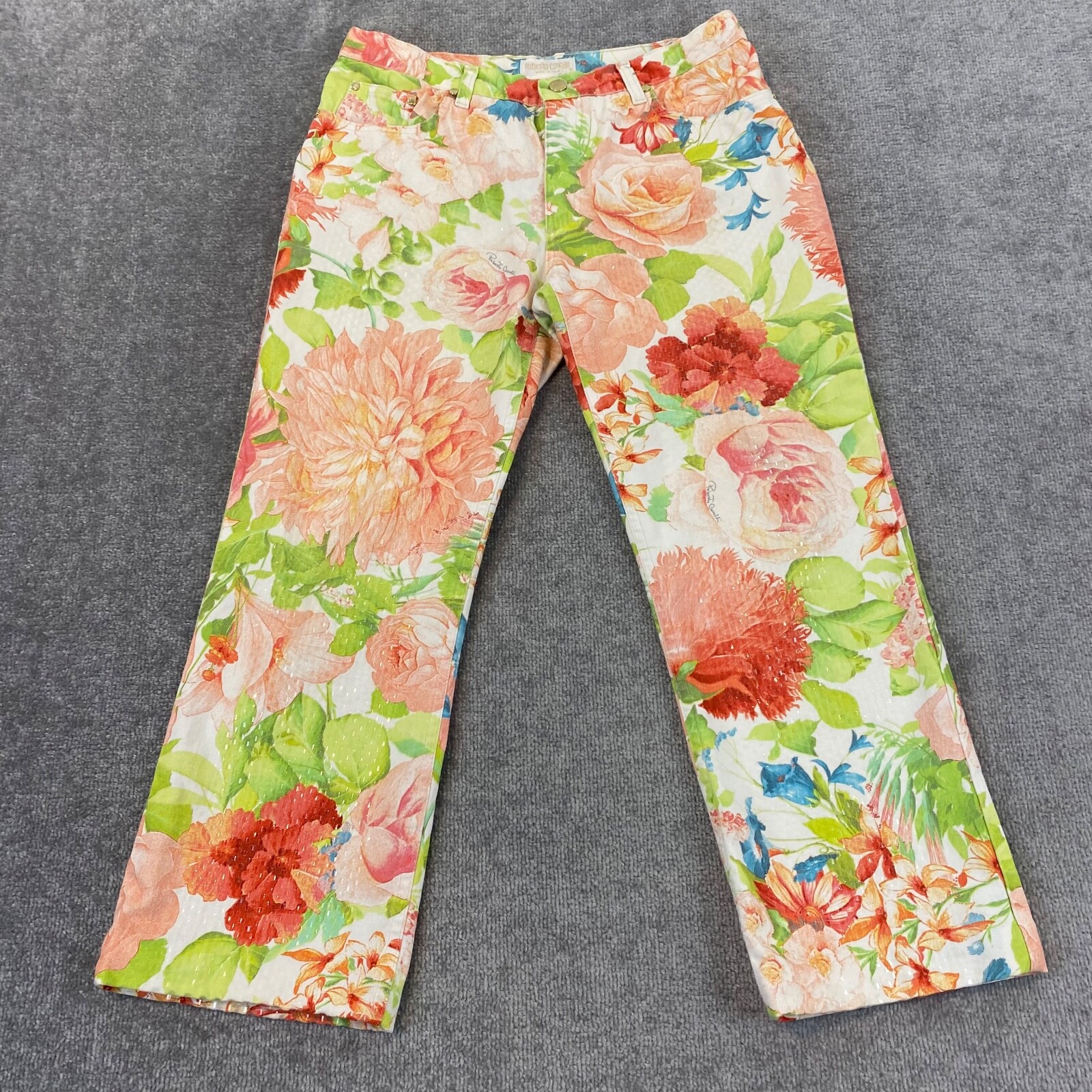 Roberto Cavalli Pants Womens Large (32x26) Straight Garden