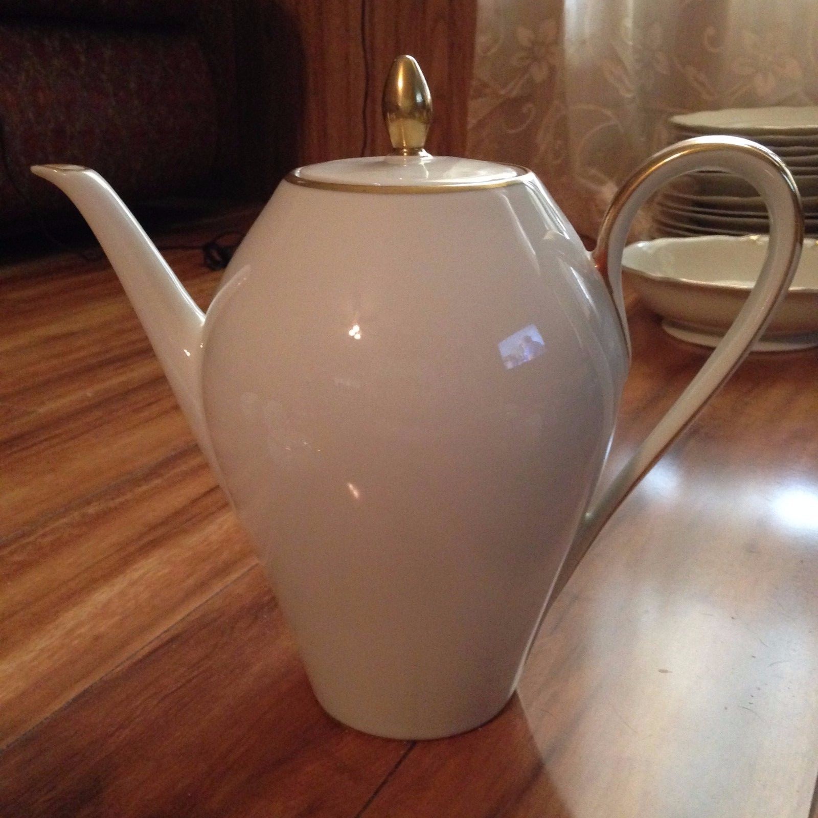 ESCHENBACH BAVARIA COFFEE SERVICE CREAM GOLD COFFEE POT CREAMER SUGAR W/LID