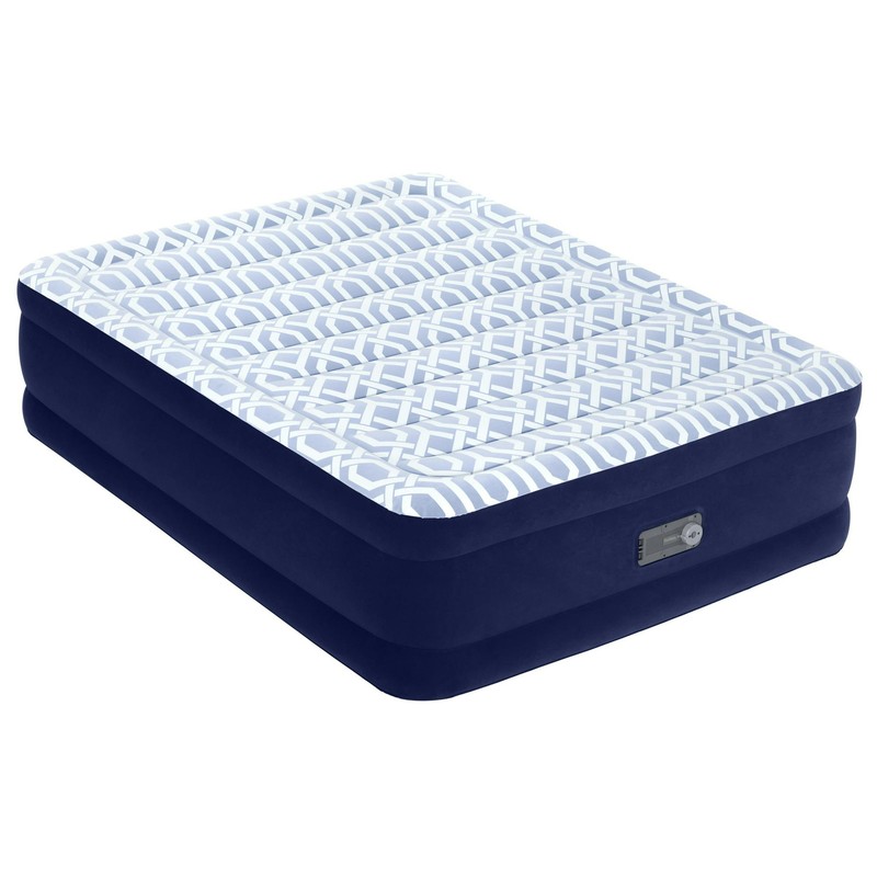 20" Colchon Inflable De Aire Queen Size Cama Levantado Con B