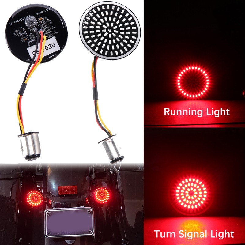For Harley Touring 1157 Rear Turn Signal Light Bulb 2&rdquo; Bullet LED Red Tail Light