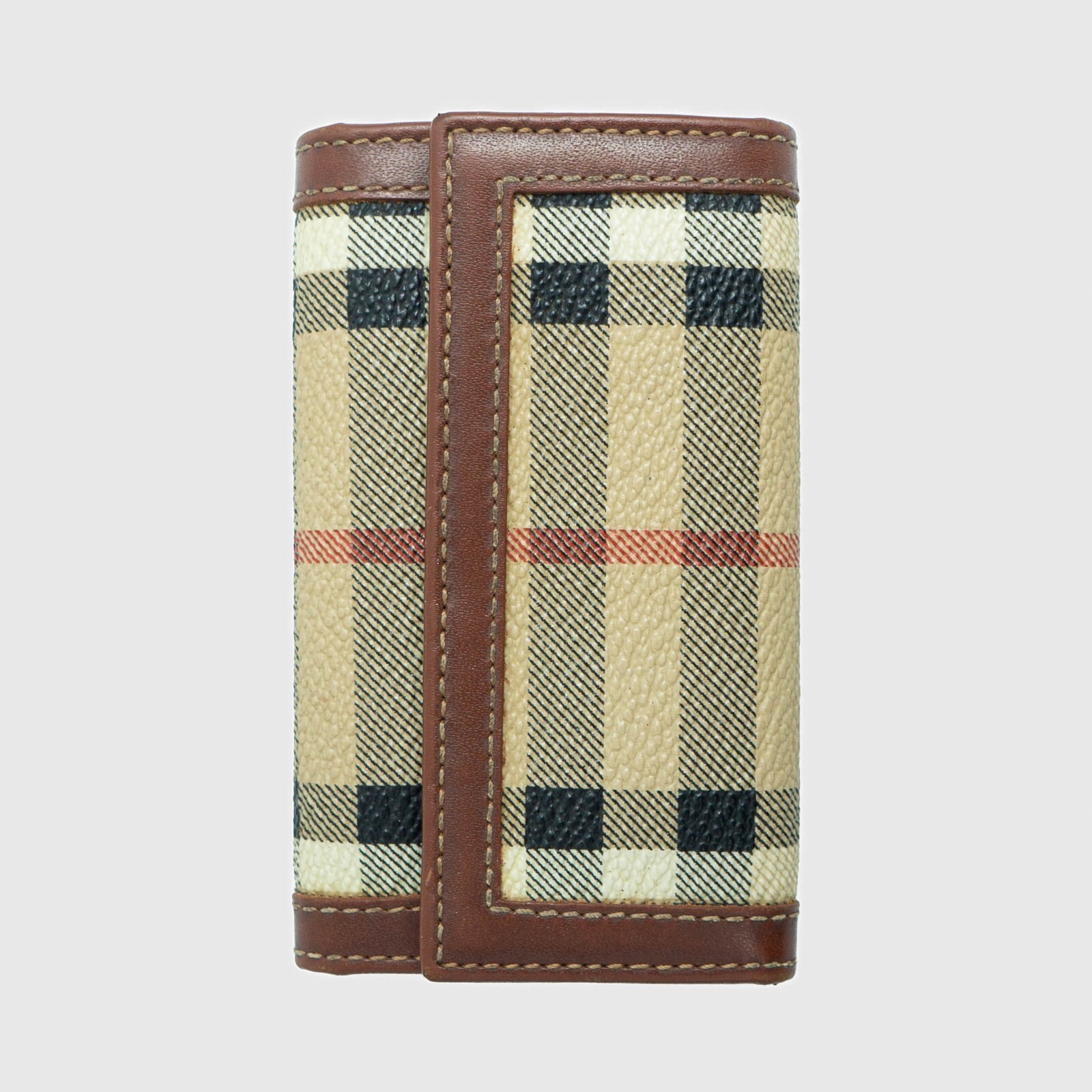 BURBERRY Check Key Holder Pouch Leather Vintage 90s 00s | eBay