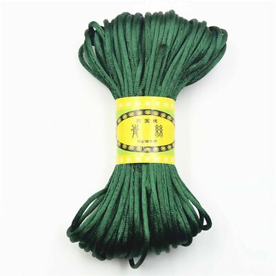20 Meter 2.5mm Braided Macrame Satin Silk Cord Chinese Knot Nylon Rattail Thread