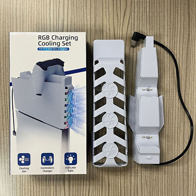 For PS5 Slim Disc/Digital Console Cooler Cooling Fan Controller Charger Station