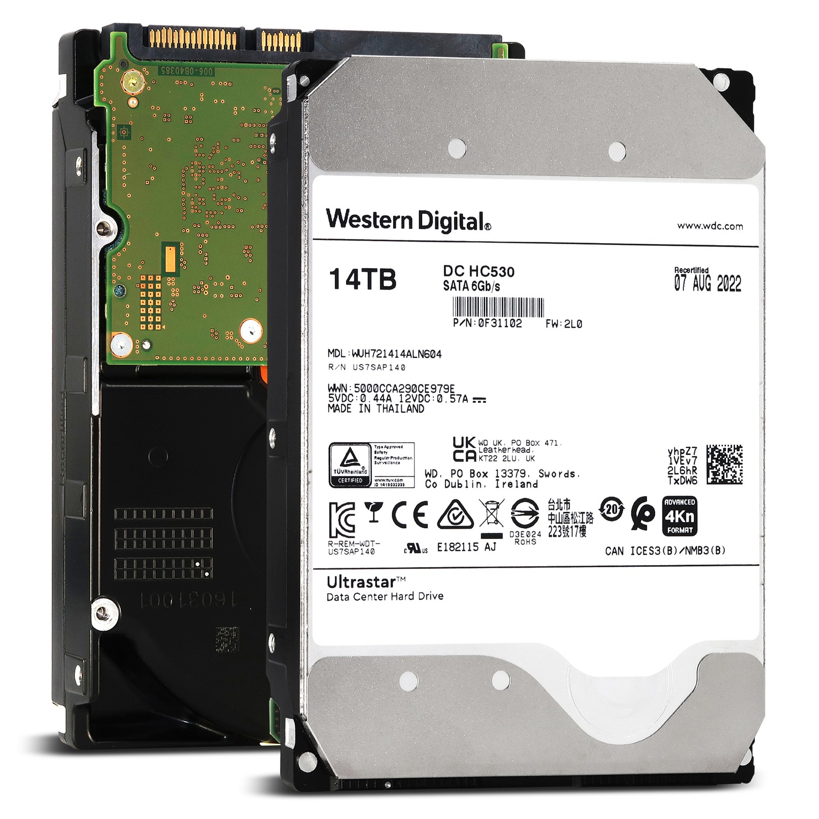 WD Ultrastar DC HC530 14TB WUH721414ALN604 0F31102 7.2K SATA 6Gb/s 4Kn 3.5" HDD