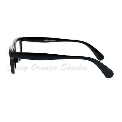 Black Rectangular Clear Lens Glasses Thick Horn Rim Frame Eyeglasses