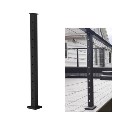 Cable Railing Post - Stainless Steel Square Fence Post for Deck Cable Railing...