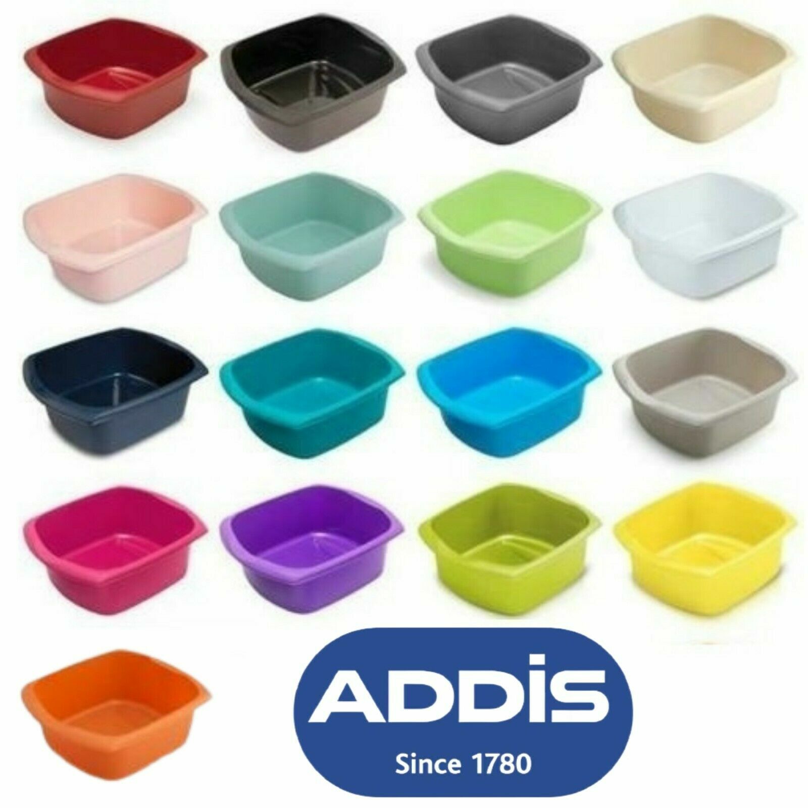 Addis 9.5L Washing Up Bowl Rectangular Plastic Kitchen Sink Dishes