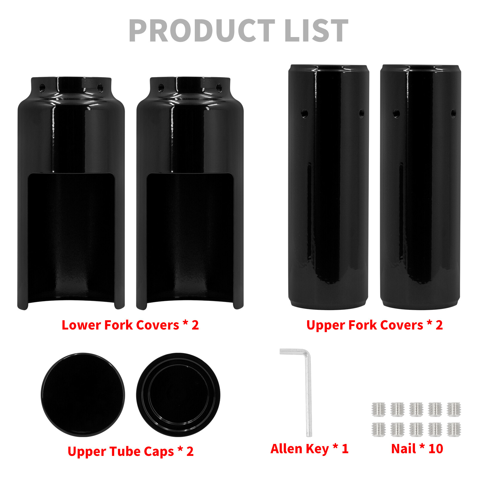 Motorcycle Front Fork Guard Cover Tube Cap Fit For Harley Dyna Street Bob 06-17