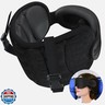 SARISUN Travel Pillows for Airplanes, Airplane Pillow for Long Flight, Airplane Head Strap with Eye Mask for Sleep, Travel Neck Pillow for Car Road Trip, 360° Support Headrest, Stop Bobblehead, Black