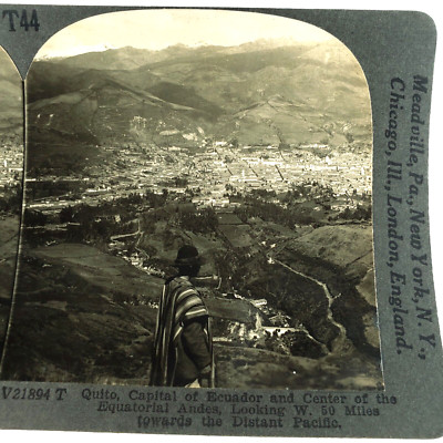 Quito Ecuador Andes Mountains Stereoview 1920s Cityscape Panorama Photo B1778