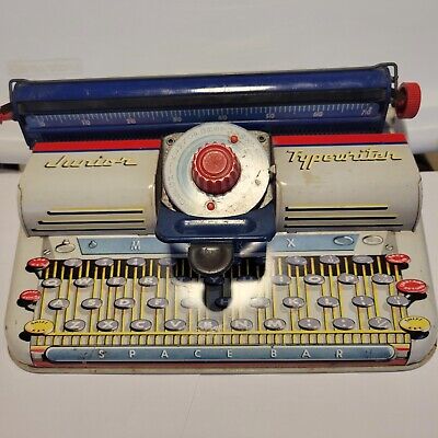 Vintage Marx Junior Dial Typewriter Toy Tin Metal 1950's
