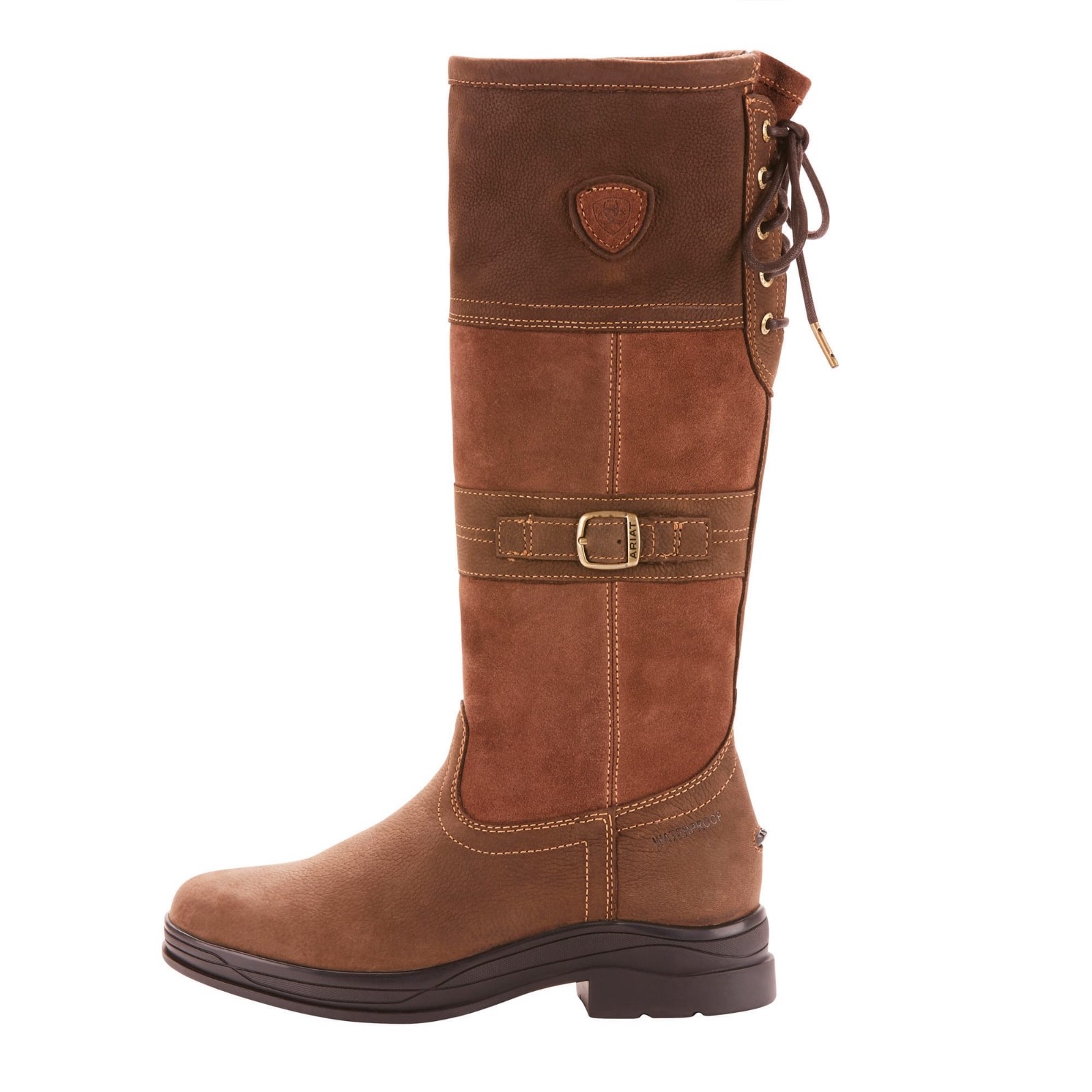 Pre-owned Ariat ® Ladies Langdale H2o Java Brown Waterproof Tall Boots 10024982