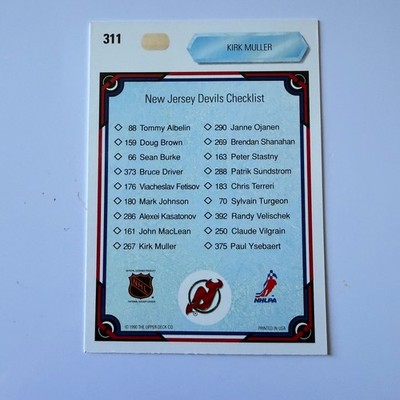 1990 Upper Deck Hockey #311 Kirk Muller Checklist