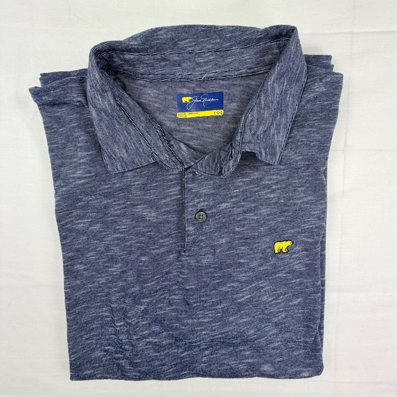 Jack Nicklaus Golden Bear Men’s Blue Space-Dye Heathered Golf Polo Shirt Large