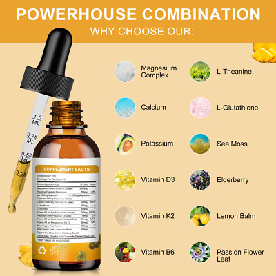 Magnesium Glycinate Supplement 2000mg Magnesium Glycinate Liquid Drops