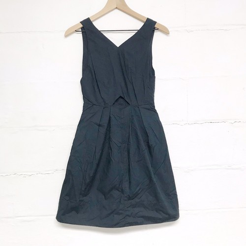 Madewell Size 0 Orrin Navy Blue Cut Out 100% Cotton Dress Sleeveless Sundress