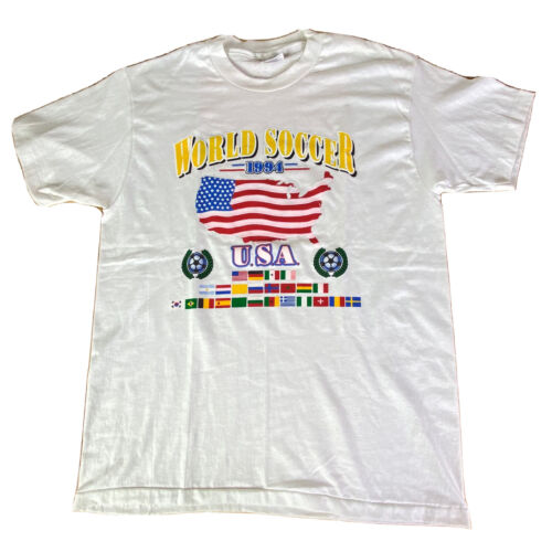 Vintage World Soccer World Cup USA 94 T Shirt Single Stitch