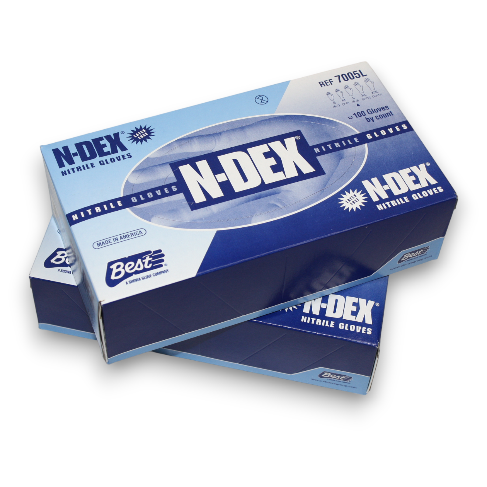 200 Gloves Latex Free Nitrile Large Size 8-9 4 mil Showa N-Dex