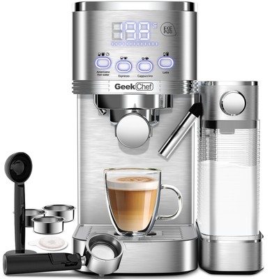 Geek Chef 20Bar Espresso  Maker，Espresso/Cappuccino with Automatic Milk Frother