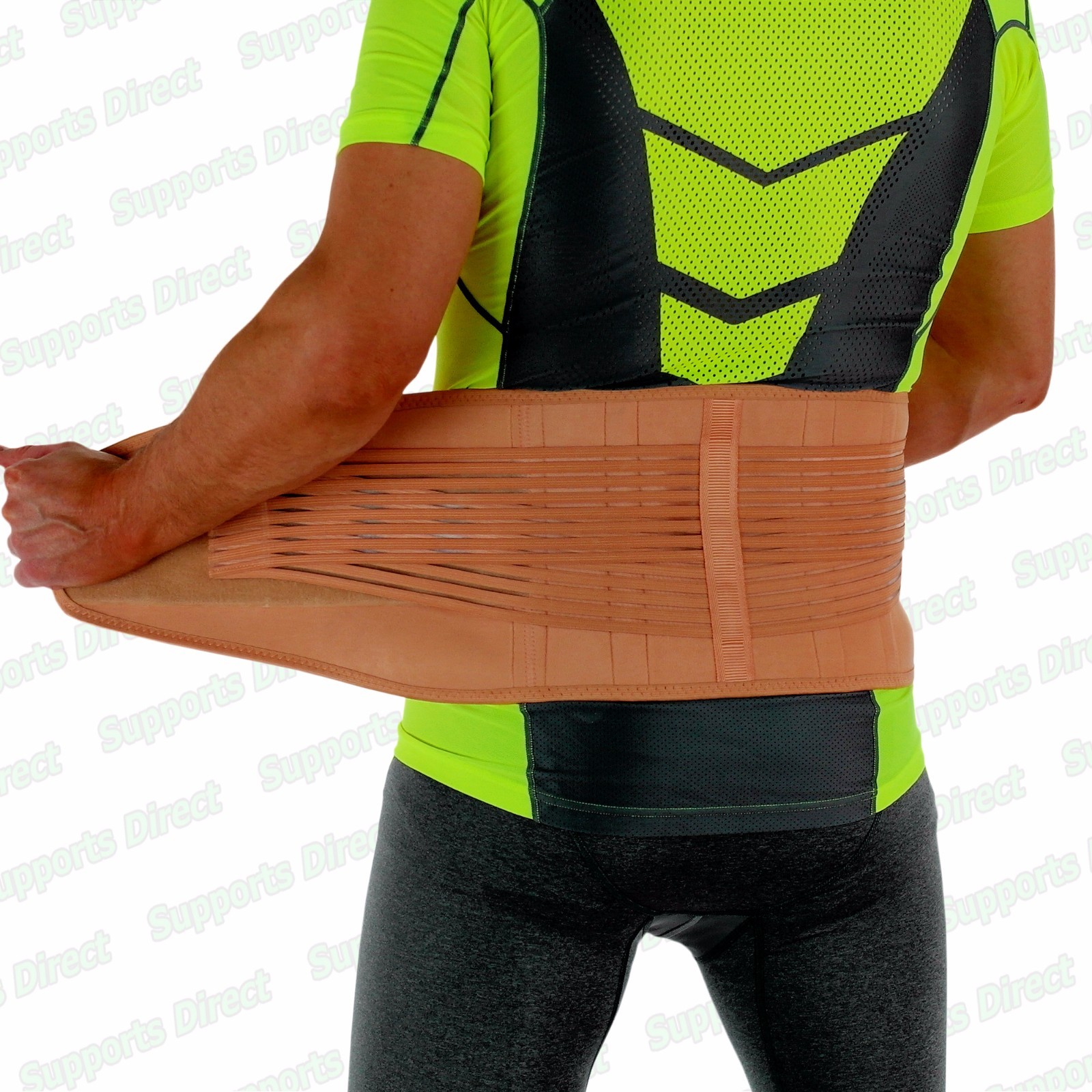 Beige Back Support Lower Lumbar Waist Adjustable Belt Brace Pain Relief