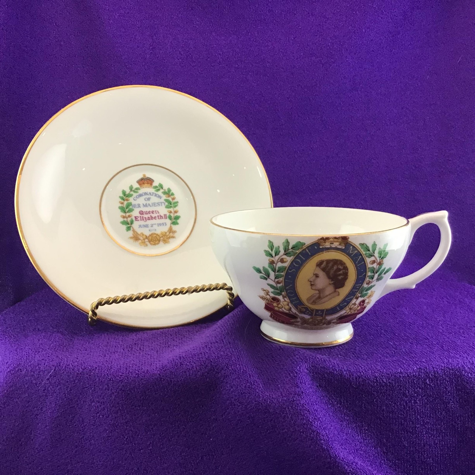 Coronation Cup and Saucer Queen Elizabeth II June 2nd 1953 Windsor China