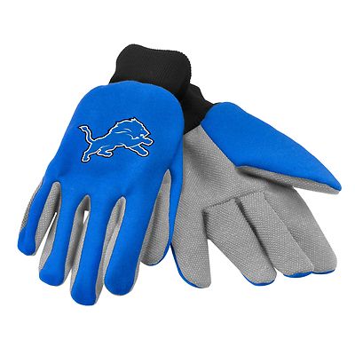 Detroit Lions Gloves Sports Logo Utility Work Garden NEW Colored Palm