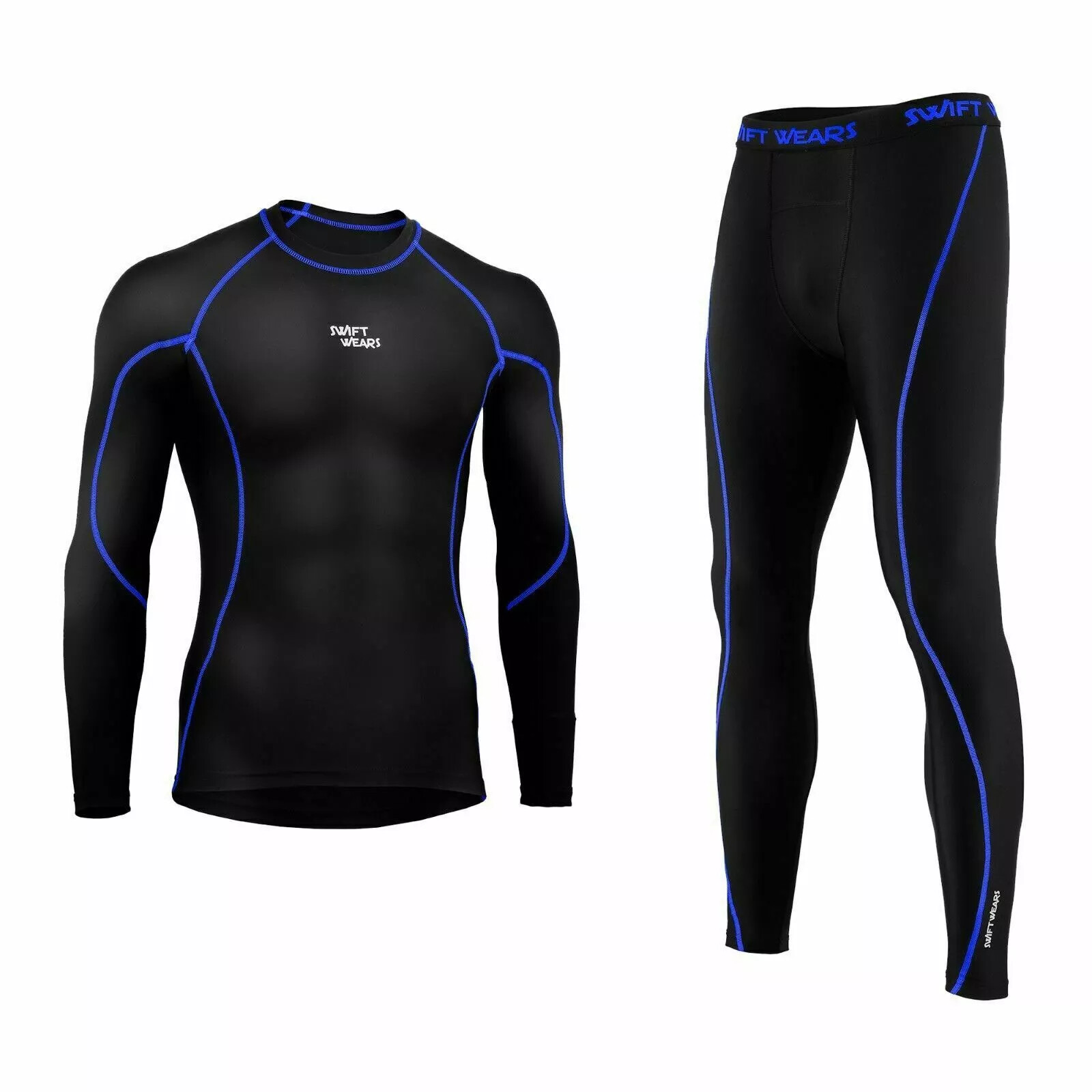Mens Compression Armour Base layer Top Thermal Skin Fit Shirt + Leggings set UK